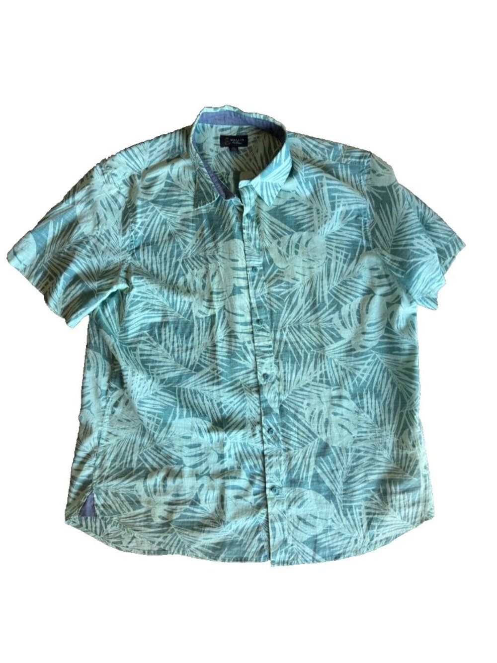 Wallin & Bros Short Sleeve Button Up Tropical Print Green Hawaiian Shirt XXL
